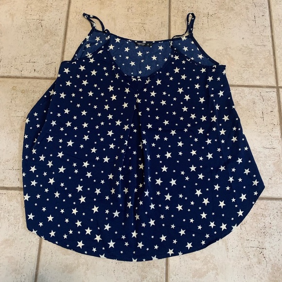 💜 Shein Curve Blue & White Star Print Cami Tank Top - 1XL - Picture 7 of 7